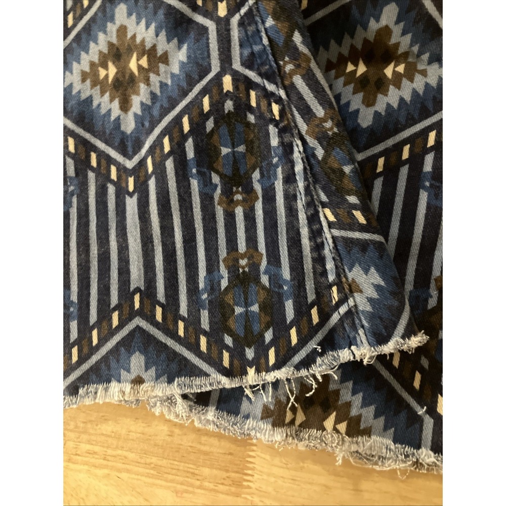 Rock & Roll Denim Bell Jeans Womens 24 30" Inseam Blue Flare Aztec Print - Picture 8 of 12